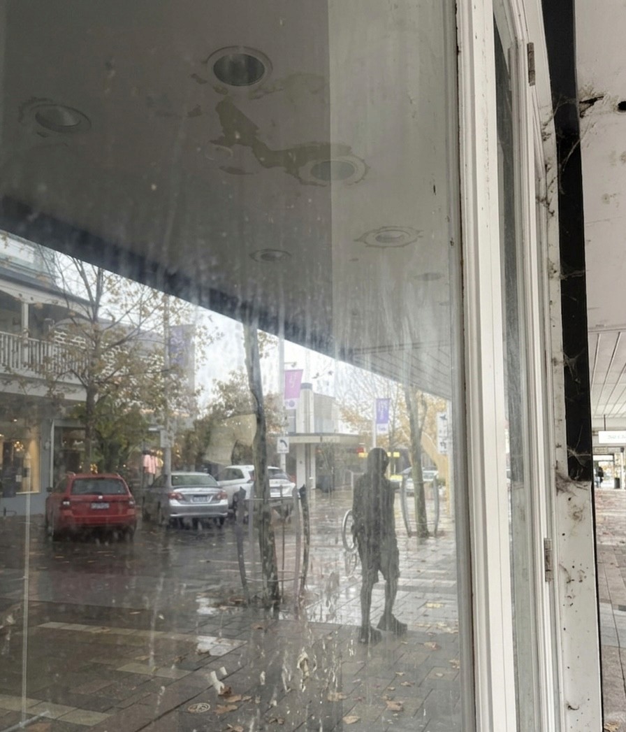 Vanity Store windows before cleaning