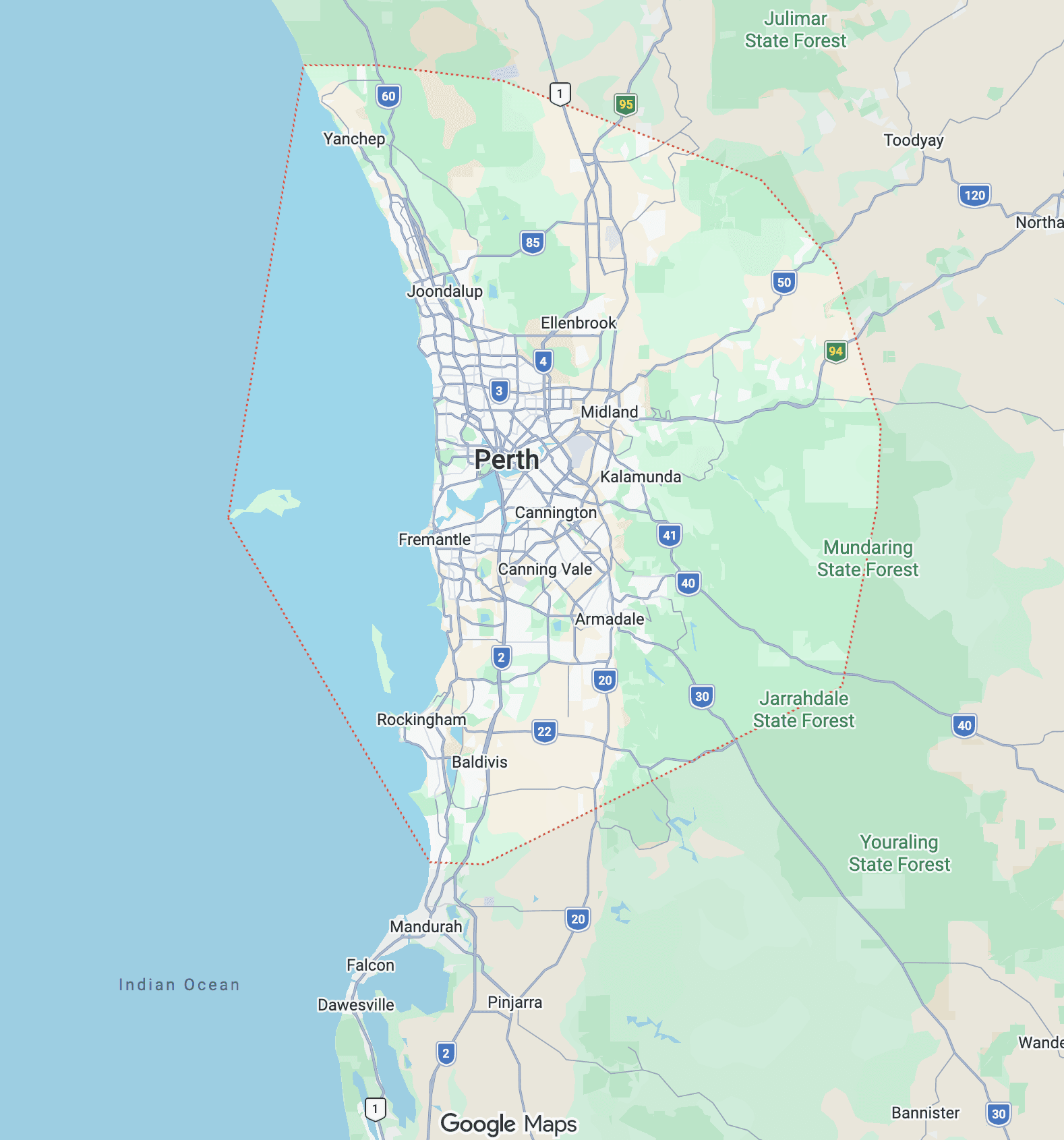 Map of the Perth area Shine Brothers covers