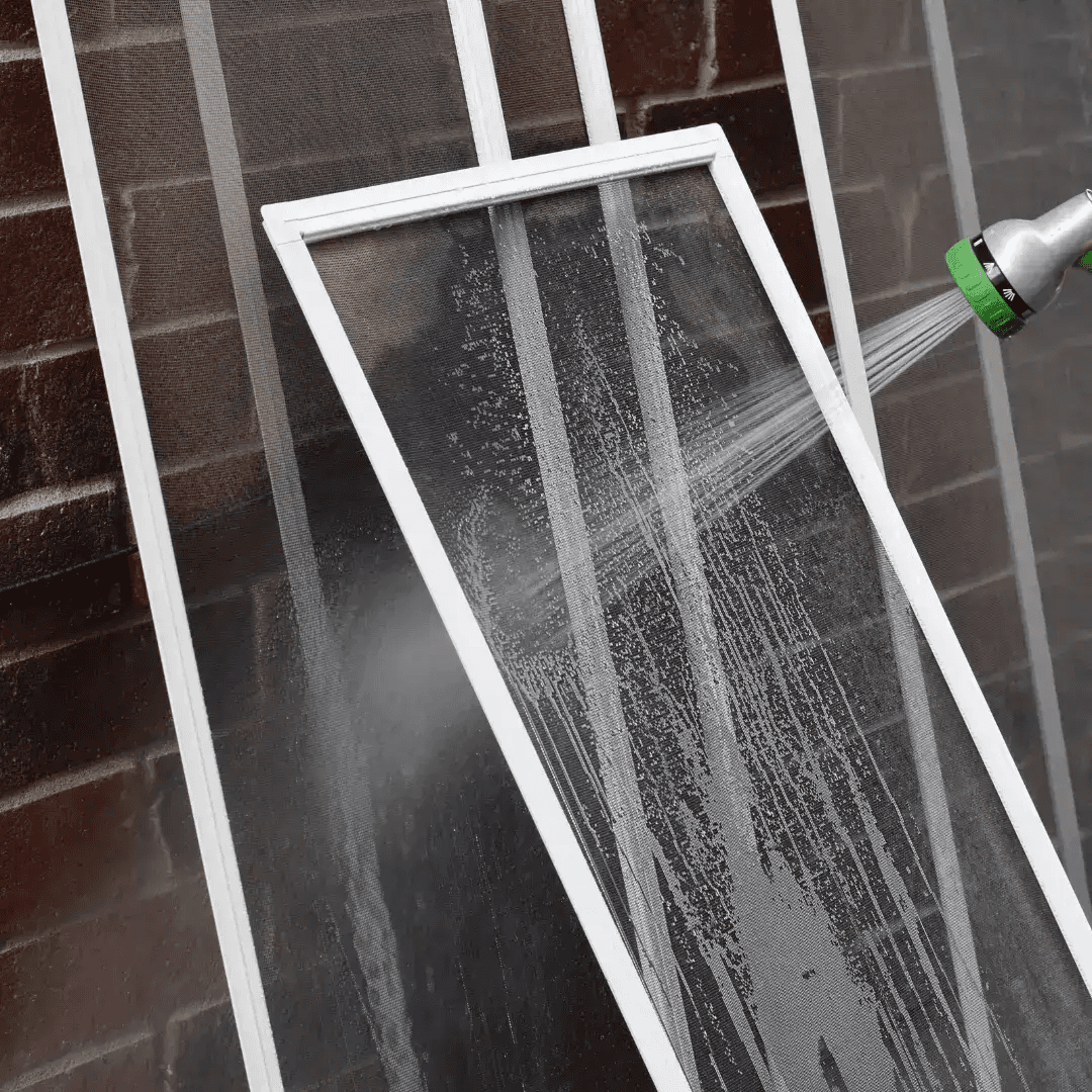 Window screen cleaning